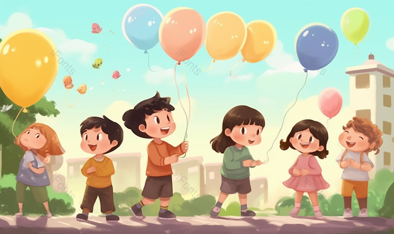 跳跃六一儿童节幼儿园可爱小孩背景,插画/手绘图,插画/手绘图库,插画/手绘图下载,插画/手绘